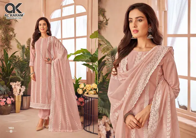 Lucknowi By Al Karam Pure Cotton Dress Material Wholesale In India